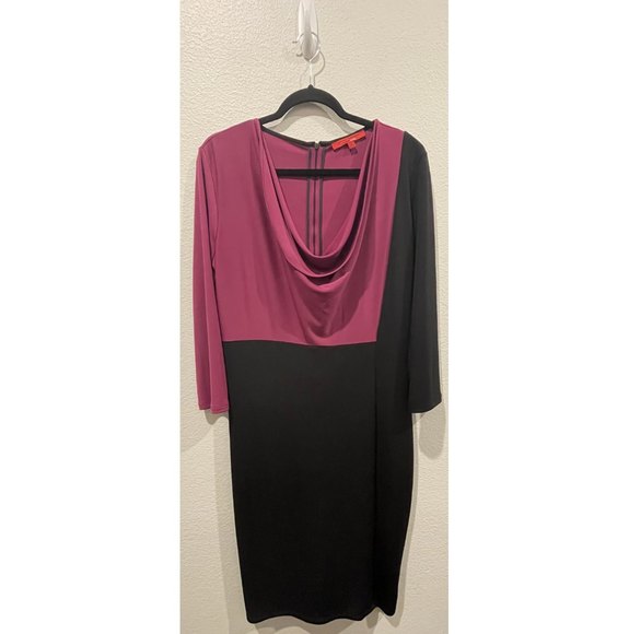 NARCISO RODRIGUEZ Sheath Casual Purple Black Midi Dress - Picture 2 of 4